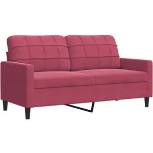vidaXL Canapé à 2 places Rouge bordeaux 140 cm Velours pas cher