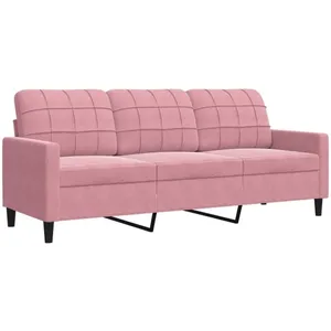 vidaXL Canapé à 3 places Rose 180 cm Velours pas cher