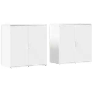 vidaXL Buffets 2 pcs blanc 79x38x80 cm bois d’ingénierie pas cher