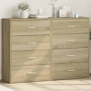 vidaXL Buffets 2 pcs chêne sonoma 60x31x84 cm bois d'ingénierie pas cher