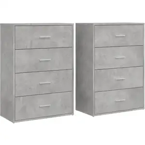 vidaXL Buffets 2 pcs gris béton 60x31x84 cm bois d'ingénierie pas cher