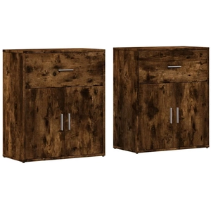Comparateur de prix : vidaXL Buffets 2 pcs chêne fumé 60x31x70 cm bois d'ingénierie