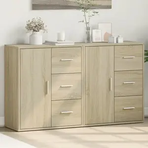 vidaXL Buffets 2 pcs chêne sonoma 60x31x70 cm bois d'ingénierie