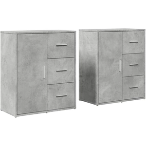 Comparateur de prix : vidaXL Buffets 2 pcs gris béton 60x31x70 cm bois d'ingénierie