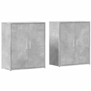 vidaXL Buffets 2 pcs gris béton 60x31x70 cm bois d'ingénierie
