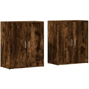 vidaXL Buffets 2 pcs chêne fumé 60x31x70 cm bois d'ingénierie