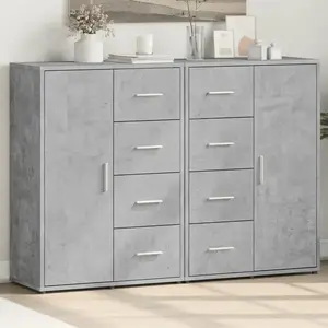 vidaXL Buffets 2 pcs gris béton 60x31x84 cm bois d'ingénierie pas cher