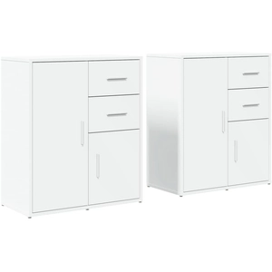 vidaXL Buffets 2 pcs blanc 60x31x70 cm bois d'ingénierie pas cher