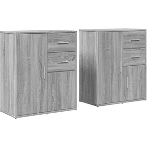 vidaXL Buffets 2 pcs sonoma gris 60x31x70 cm bois d'ingénierie pas cher