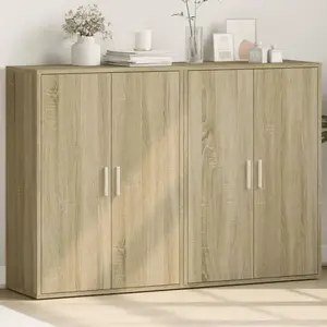 vidaXL Buffets 2 pcs chêne sonoma 60x31x84 cm bois d'ingénierie pas cher