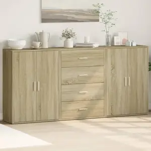 vidaXL Buffets 3 pcs chêne sonoma 60x31x84 cm bois d'ingénierie pas cher