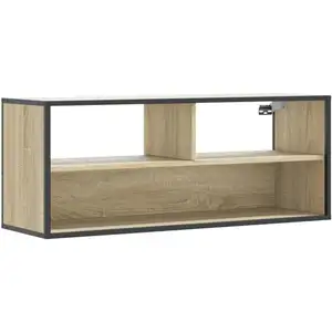 vidaXL Meuble TV chêne sonoma 100x31x39,5cm bois d'ingénierie et métal pas cher