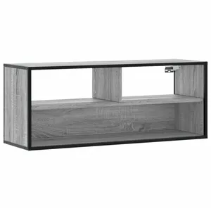 vidaXL Meuble TV sonoma gris 100x31x39,5 cm bois d'ingénierie et métal pas cher