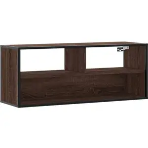 vidaXL Meuble TV chêne marron 100x31x39,5cm bois d'ingénierie et métal pas cher