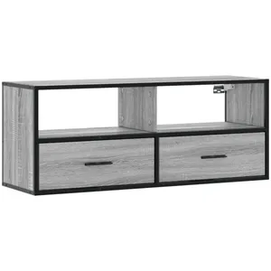vidaXL Meuble TV sonoma gris 100x31x39,5 cm bois d'ingénierie et métal pas cher