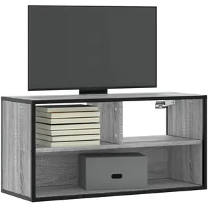 vidaXL Meuble TV sonoma gris 80x31x39,5 cm bois d'ingénierie et métal pas cher