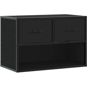 vidaXL Meuble TV noir 60x31x39,5 cm bois d'ingénierie et métal pas cher