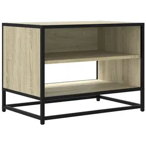 vidaXL Meuble TV chêne sonoma 61x40x46 cm bois d'ingénierie et métal pas cher