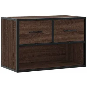 vidaXL Meuble TV chêne brun 60x31x39,5 cm bois d'ingénierie et métal pas cher