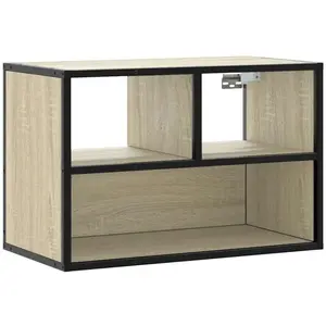 Comparateur de prix : vidaXL Meuble TV chêne sonoma 60x31x39,5 cm bois d'ingénierie et métal