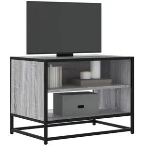 vidaXL Meuble TV sonoma gris 61x40x46 cm bois d'ingénierie et métal pas cher