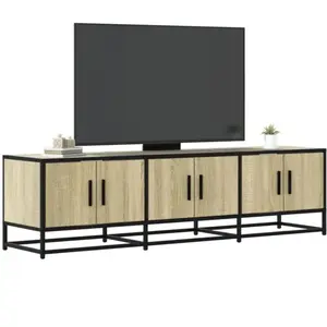 vidaXL Meuble TV chêne sonoma 150x35x41 cm bois d'ingénierie et métal pas cher