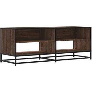 vidaXL Meuble TV chêne marron 120,5x40x46cm bois d'ingénierie et métal pas cher