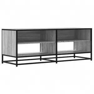 vidaXL Meuble TV sonoma gris 120,5x40x46 cm bois d'ingénierie et métal pas cher
