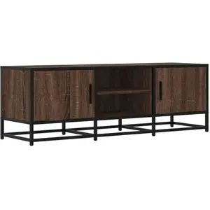 vidaXL Meuble TV chêne marron 120x35x41 cm bois d'ingénierie et métal pas cher