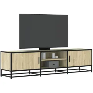 vidaXL Meuble TV chêne sonoma 160x35x41 cm bois d'ingénierie et métal pas cher