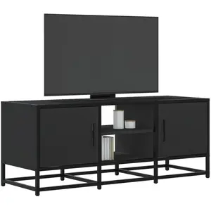 vidaXL Meuble TV noir 100x35x41 cm bois d'ingénierie et métal pas cher