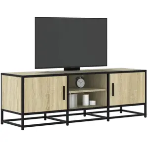 Comparateur de prix : vidaXL Meuble TV chêne sonoma 120x35x41 cm bois d'ingénierie et métal