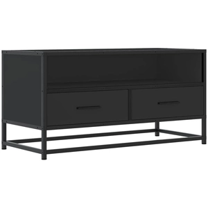 vidaXL Meuble TV noir 80x34,5x40 cm bois d'ingénierie et métal pas cher