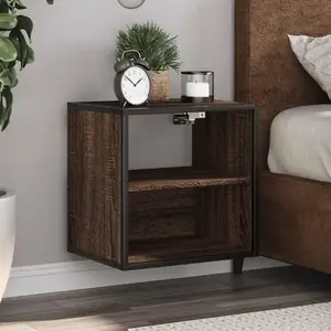 vidaXL Tables de chevet murales 2 pcs chêne marron 40x31x39,5 cm pas cher