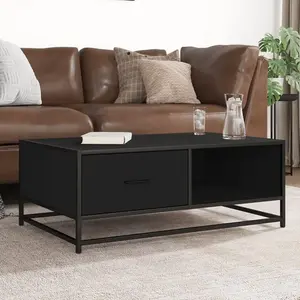 Vidaxl - Table basse noir 90x57x35 cm bois d'ingénierie et métal pas cher