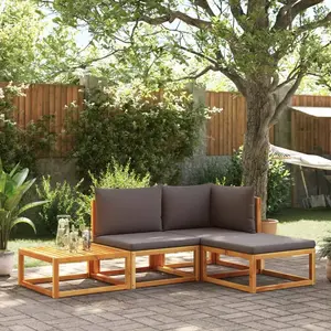 vidaXL Salon de jardin avec coussins 4 pcs bois d'acacia massif pas cher