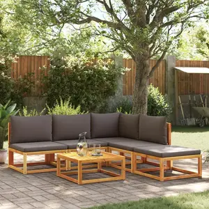 vidaXL Salon de jardin avec coussins 6 pcs bois d'acacia solide pas cher