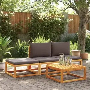 vidaXL Salon de jardin avec coussins 4 pcs bois d'acacia massif pas cher