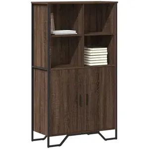 vidaXL Buffet haut chêne marron 79,5x35,5x137,5 cm bois d'ingénierie pas cher
