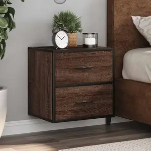 vidaXL Tables de chevet murales 2 pcs chêne marron 40x31x39,5 cm pas cher