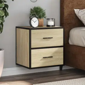 vidaXL Table de chevet murale chêne sonoma 40x31x39,5 cm pas cher