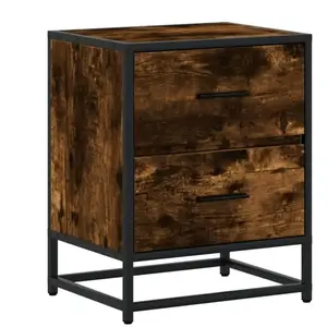vidaXL Table de chevet chêne fumé 40x31x50 cm bois d'ingénierie pas cher