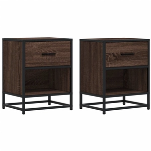 vidaXL Tables de chevet 2 pcs chêne marron 40x31x50 cm bois ingénierie pas cher
