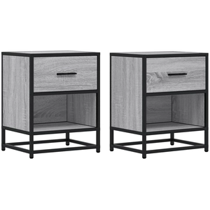 vidaXL Tables de chevet 2 pcs sonoma gris 40x31x50 cm bois ingénierie pas cher