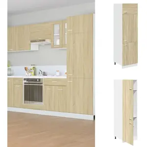 Comparateur de prix : vidaXL Armoire de réfrigérateur Chêne sonoma 60x57x207 cm Aggloméré