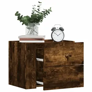 vidaXL Tables de chevet murales 2 pcs chêne fumé 45x30x35 cm pas cher