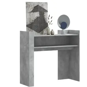 vidaXL Table console gris béton 100x35x90 cm bois d'ingénierie pas cher