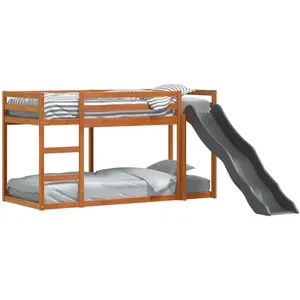 vidaXL Lit superposé avec toboggan/échelle 90x200 cm bois pin massif pas cher