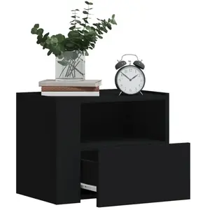 vidaXL Tables de chevet murales 2 pcs noir 45x30x35 cm