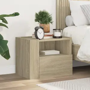 vidaXL Table de chevet murale chêne sonoma 45x30x35 cm pas cher